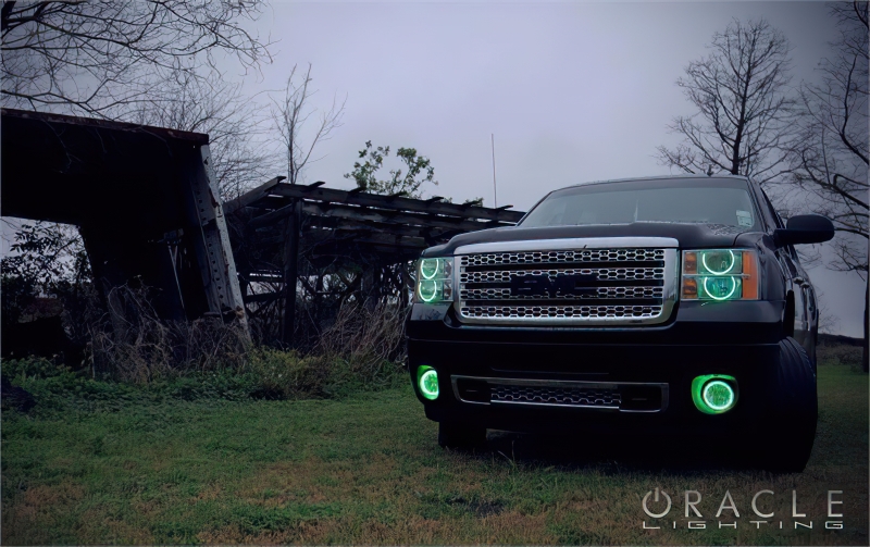 GMC Sierra Headlight Halo Kit - ORACLE Lighting - LED Round Ring - UV/Purple - `08-`13